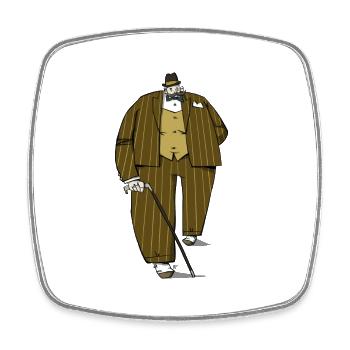 poirot - Magnet carré - blanc - Devant