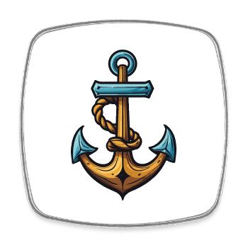 Anker Symbol Hafen - Viereckiger Kühlschrankmagnet - Weiß - Vorne