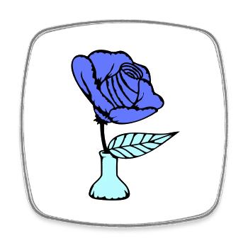 Schöne Rose Vase Blüte Blatt Röschen Romantisch - Viereckiger Kühlschrankmagnet - Weiß - Vorne