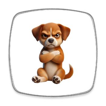 Dog grim 1 - Square fridge magnet - white - Front