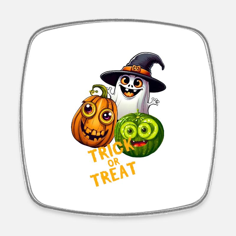 Trick or Treat - Effrayant et idiot - Magnet carré - blanc