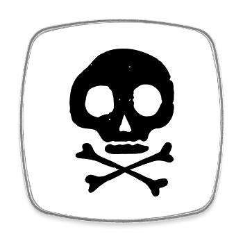 Skull & Bones - Square fridge magnet - white - Front