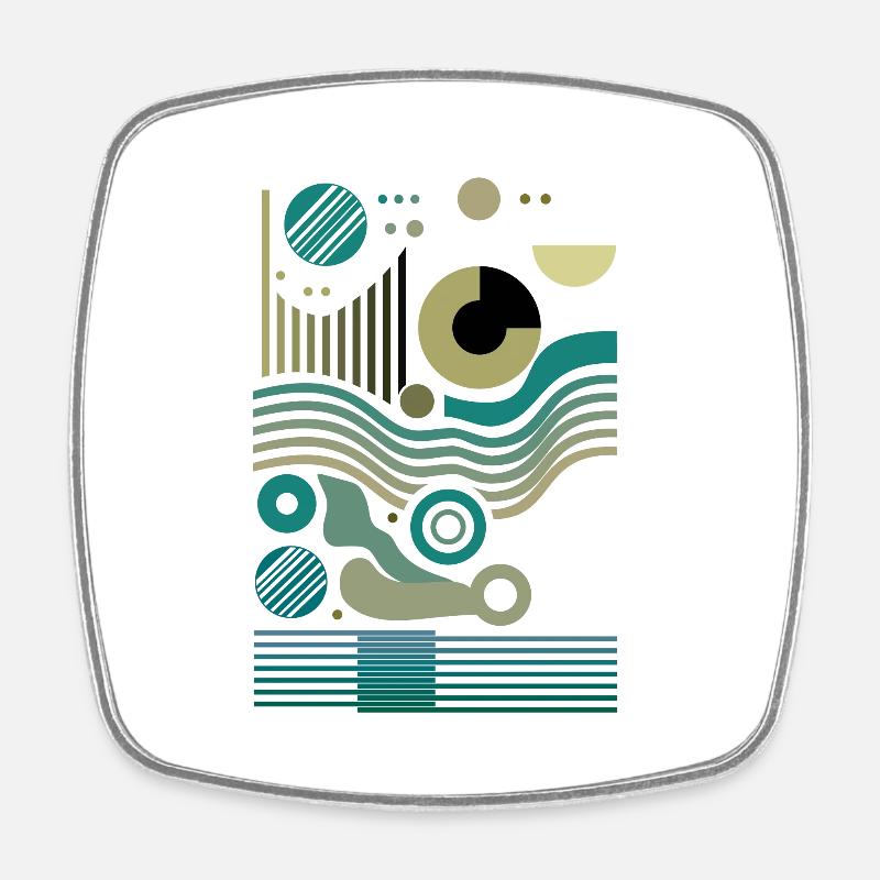 Fractal Pulse theme - Square fridge magnet - white