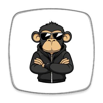 Affe Comic - Viereckiger Kühlschrankmagnet - Weiß - Vorne