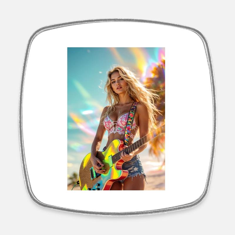 Luna Sunshine - Square fridge magnet - white