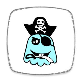Pirate Fantôme Drôle Mauvais Fantôme Halloween Fun - Magnet carré - blanc - Devant