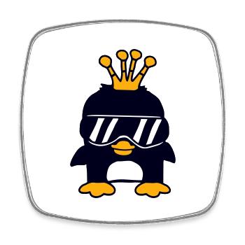 Crown Penguin King Queen Prince Princess Small - Square fridge magnet - white - Front