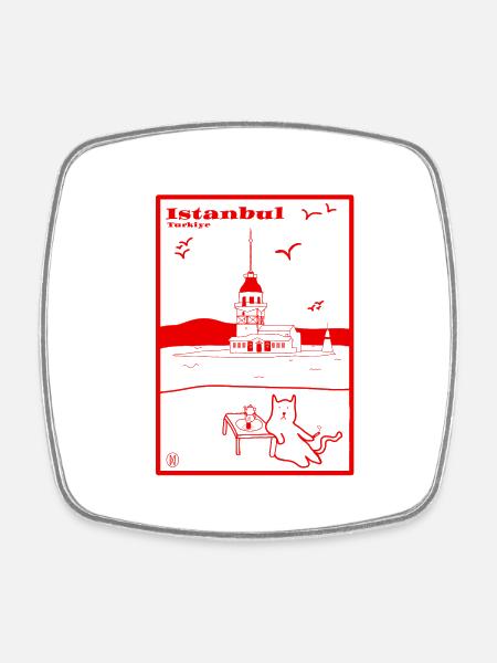 İstanbul, Türkei - Viereckiger Kühlschrankmagnet - Weiß