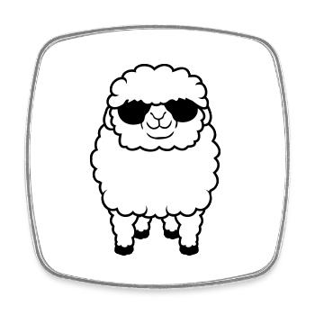 Schaf Sonnenbrille Party Schäfchen Lamm Süß Cool - Viereckiger Kühlschrankmagnet - Weiß - Vorne