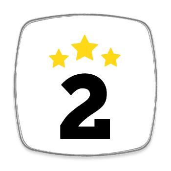 2 Year Star - 2nd Anniversary Gift - Square fridge magnet - white - Front