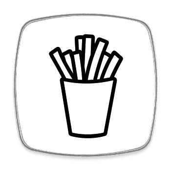 French fries - Square fridge magnet - white - Front