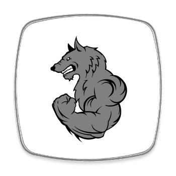 strong wolf - Viereckiger Kühlschrankmagnet - Weiß - Vorne