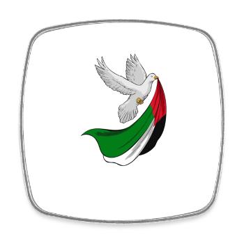 Free Palestine Design – Statement für Frieden - Viereckiger Kühlschrankmagnet - Weiß - Vorne
