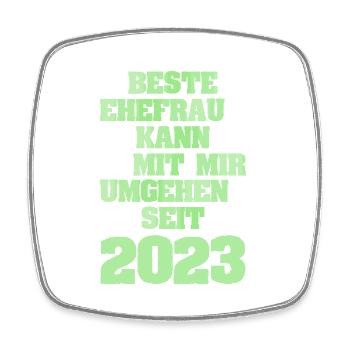 Ehe 2023 - Viereckiger Kühlschrankmagnet - Weiß - Vorne