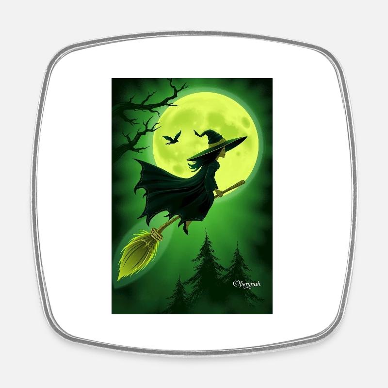 Witch Wings - Square fridge magnet - white