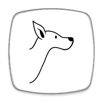 Good Dog Face Cute Pet Head Cute - Square fridge magnet - white - Front
