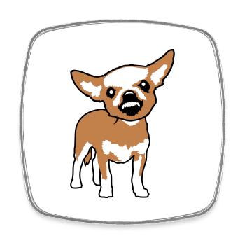 Chihuahua Kleiner Hund Böse Knirschen Nervig Wut - Viereckiger Kühlschrankmagnet - Weiß - Vorne