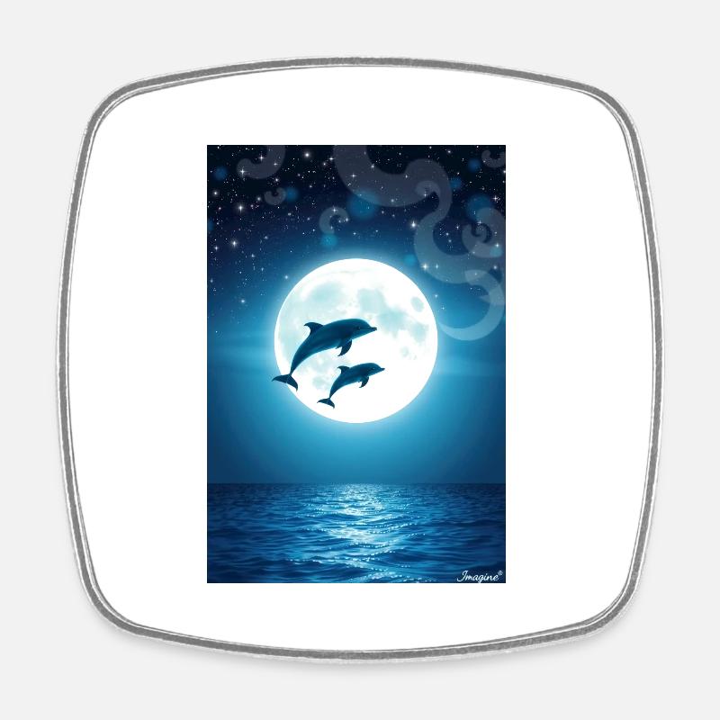Ocean Vibes - Square fridge magnet - white