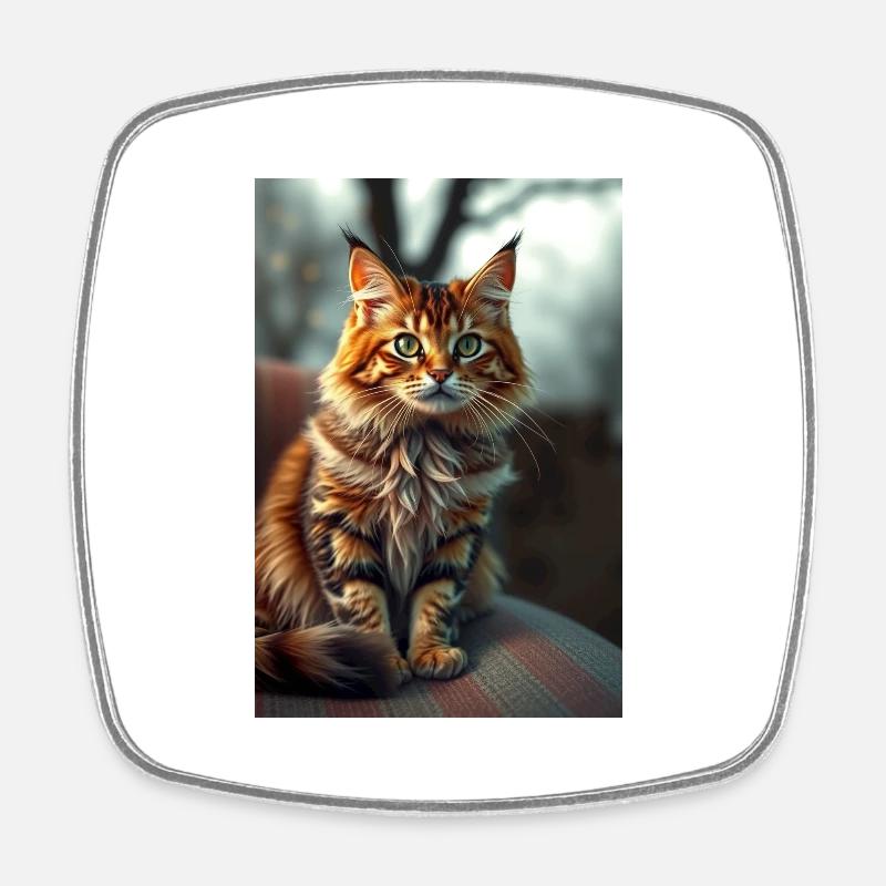 Éclat de chat - Magnet carré - blanc