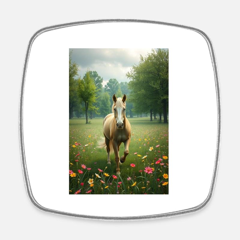 Horse Magic - Square fridge magnet - white