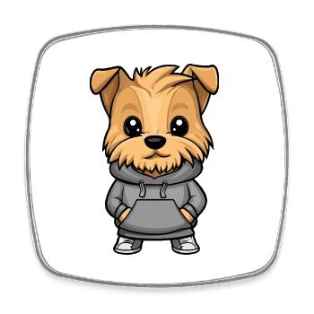 Yorkshire Terrier Hund Lustig - Viereckiger Kühlschrankmagnet - Weiß - Vorne