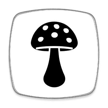 Pilz - Viereckiger Kühlschrankmagnet - Weiß - Vorne
