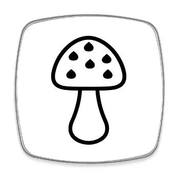 Mushroom - Square fridge magnet - white - Front