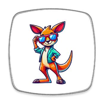 Lunettes de soleil Kangaroo Comic - Magnet carré - blanc - Devant