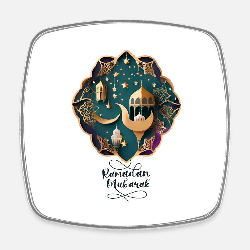 Ramadan Gift Eid Mubarak Islam Allah Muslim - Square fridge magnet - white