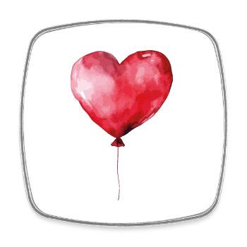 Herz Ballon Geburtstag Liebe - Viereckiger Kühlschrankmagnet - Weiß - Vorne