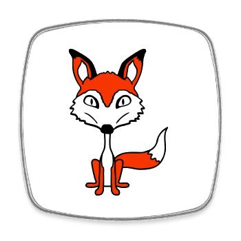 Renard Mauvais œil Dangereux Fou Animal sauvage - Magnet carré - blanc - Devant