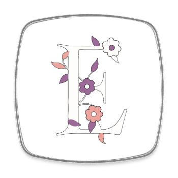 Letter E Monogram Retro - Square fridge magnet - white - Front