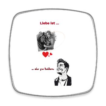 Liebe ist.. - Viereckiger Kühlschrankmagnet - Weiß - Vorne