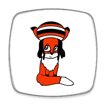 Fox Raggae Jamaica Hat Rasta Curls Chill Hat - Magnet carré - blanc - Devant