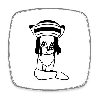 Fox Raggae Jamaica Hat Rasta Curls Chill Hat - Magnet carré - blanc - Devant