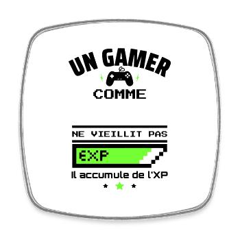 un gamer ne vieillit pas XP personnalisable - Magnet carré - blanc - Devant