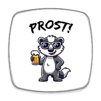 Bière Badger Cheers - Magnet carré - blanc - Devant