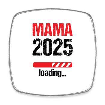 Maman 2025 Cadeau Femmes Dames Mère Enceinte - Magnet carré - blanc - Devant