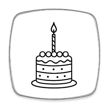 Gateau d'anniversaire - Magnet carré - blanc - Devant