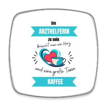 Arzthelferin mit Herz - Viereckiger Kühlschrankmagnet - Weiß - Vorne