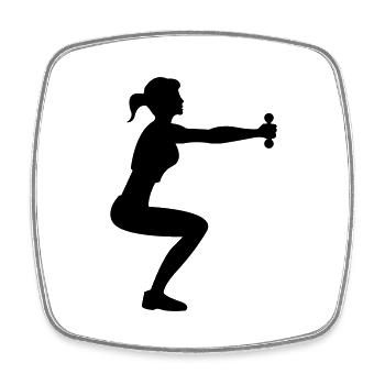 Lady Fitness - Square fridge magnet - white - Front