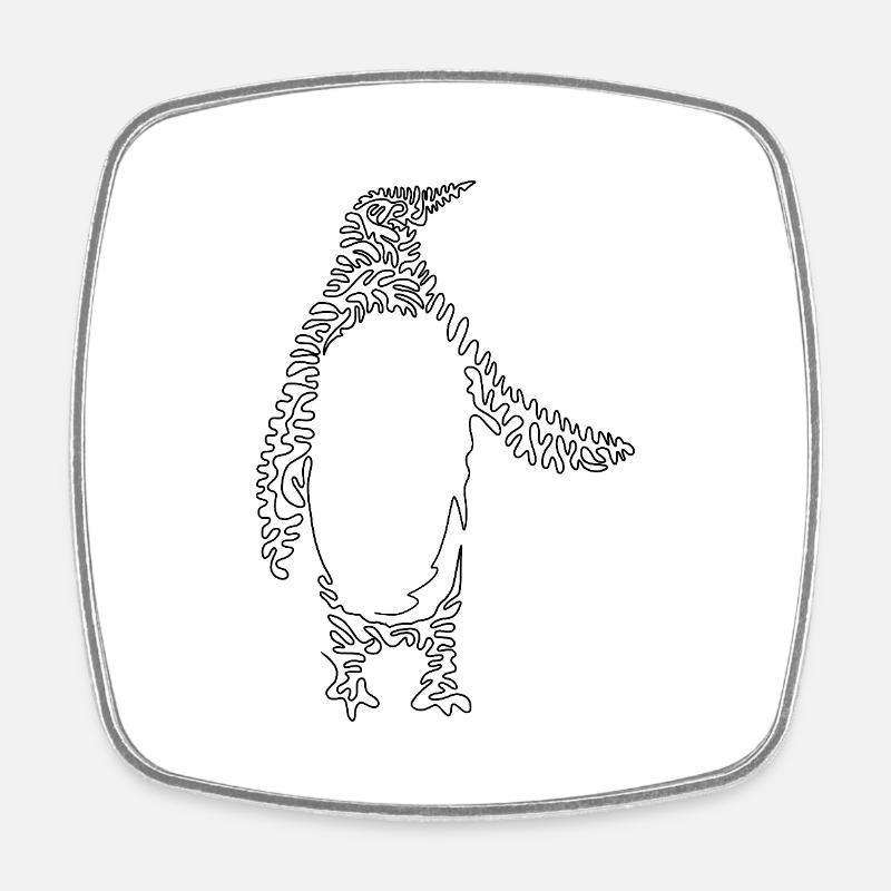 Mr. Pinguin - Viereckiger Kühlschrankmagnet - Weiß