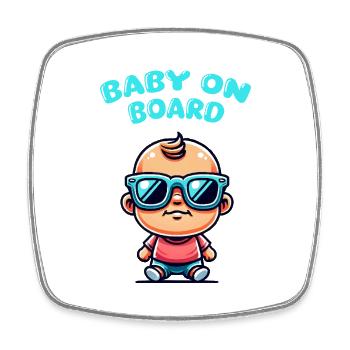 Lunettes de soleil Baby Comic - Magnet carré - blanc - Devant