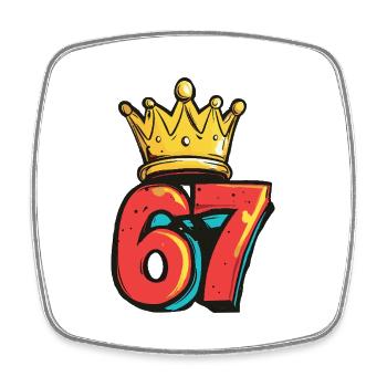 67 Number Krone - Square fridge magnet - white - Front