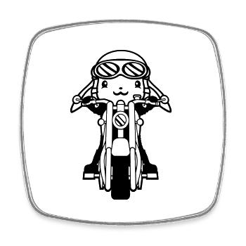 Hase Motorrad Fahren Biker Fahrer Roller Mofa Cool - Viereckiger Kühlschrankmagnet - Weiß - Vorne