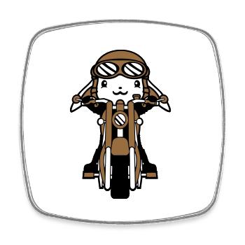 Hase Motorrad Fahren Biker Fahrer Roller Mofa Cool - Viereckiger Kühlschrankmagnet - Weiß - Vorne