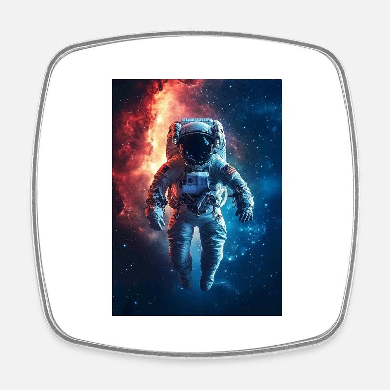 Astronaut 8 - Square fridge magnet - white