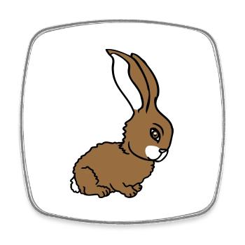 lapin lapin mignon mignon petit câlin amical - Magnet carré - blanc - Devant