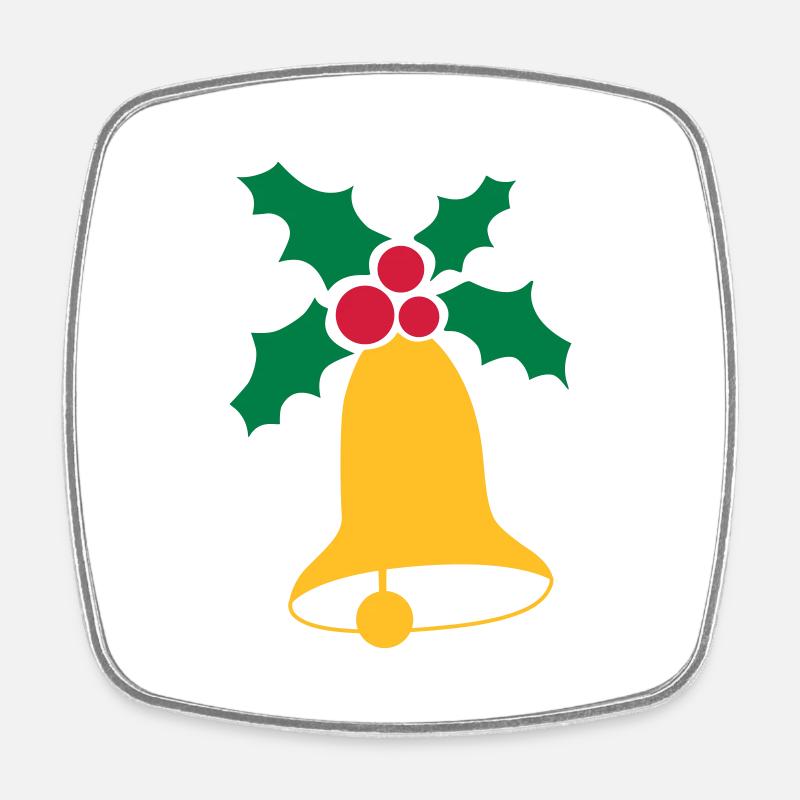 Cloches de Noël - Magnet carré - blanc