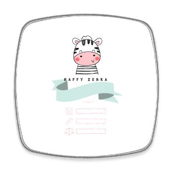 Personalized gift for birth - little girl - Square fridge magnet - white - Front